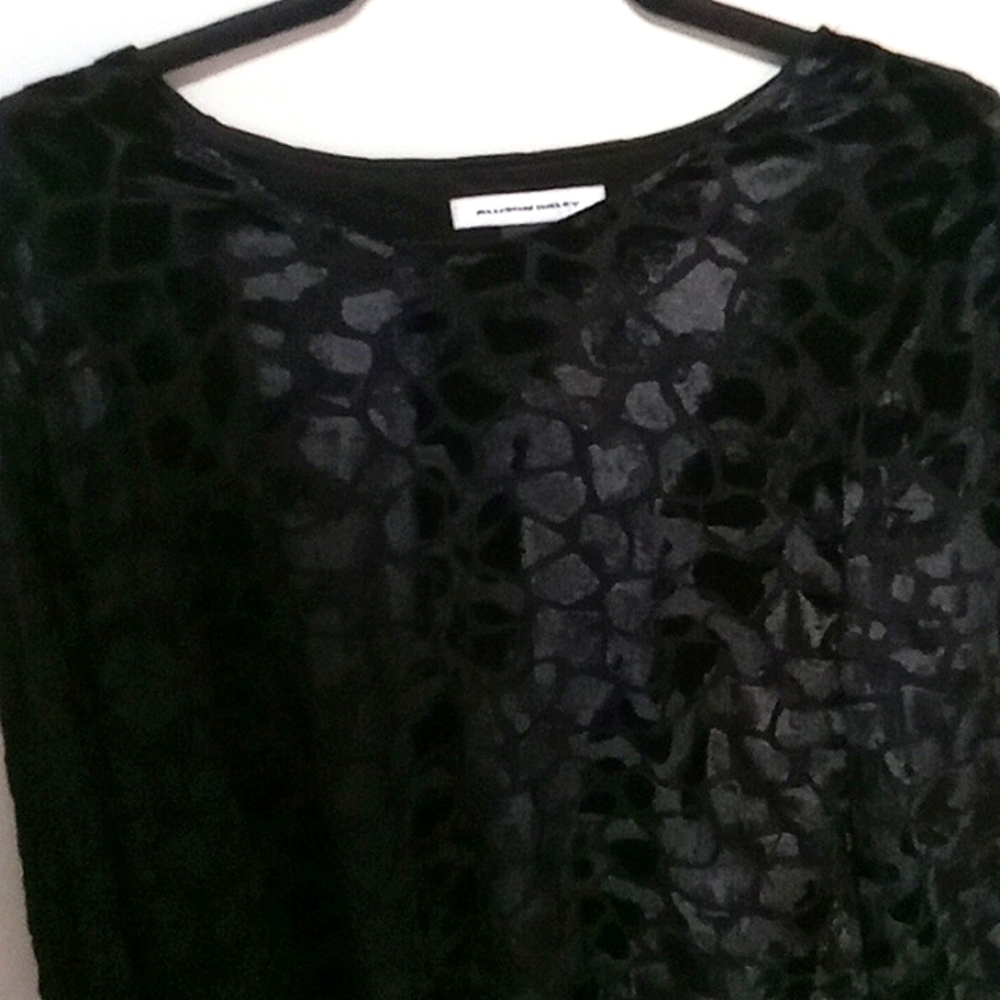 Allison Daley Black Textured Blouse